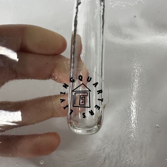 Living Quarters Half Moon Glass Bud Vase Taper Candle Pen Holder Book End Heavy - Picture 8 of 15